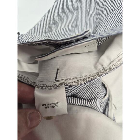 Peter Millar Mens Featherweight Pinstripe Shorts Blue and White Size 35 - Picture 6 of 7